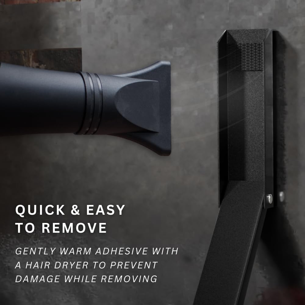 Door Stop, No Drill Door Stopper - Kickdown Doorstop for Home, Glass Doors, & Outdoors, Easy to Install Doors with Self Adhesive Door Stopper, No Screw Flip Down Portable Door Stopper - Black