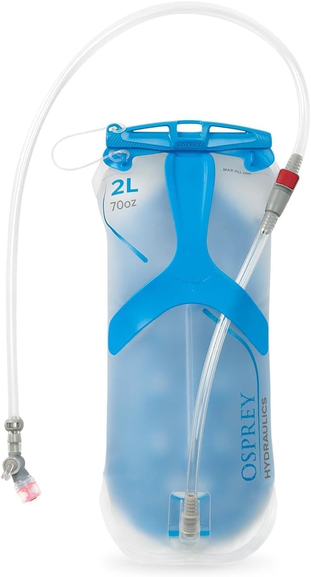 Osprey Hydraulics 3L Backpack Water Reservoir with Bite Valve - BPA-Free, Leakproof Hydration Bladder with QuickConnect and Slide-Seal - Compatible with Most Hiking and Biking Packs, Clear