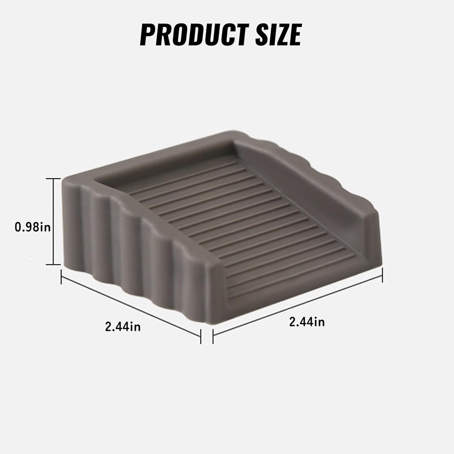 Rubber Doors Stops Door Stop Wedges, Door Wedges to Keep Door Open, Pack of 3 (Grey)