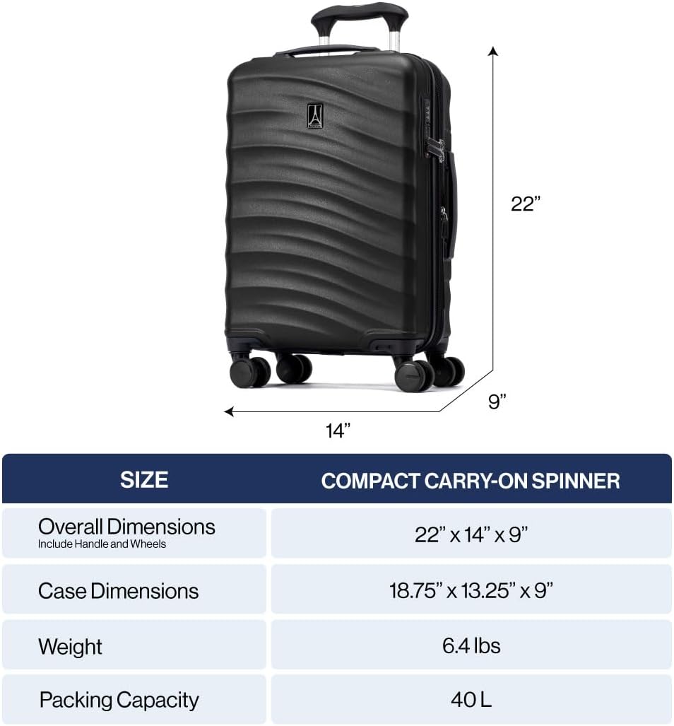 Travelpro Maxlite Air V2 Hardside Expandable Carry on Luggage, 8 Spinner Wheels, Lightweight Hard Shell Suitcase, TSA lock, Pink, Compact Carry On 20-Inch