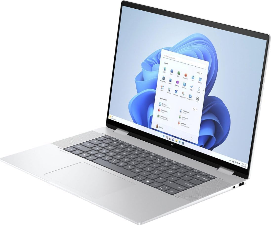 HP Envy x360 2-in-1 AI PC Laptop | 16" WUXGA IPS Touch | Intel 12-core Ultra 5 125U (>i7-1335U) | 16GB DDR5 1TB SSD Backlit Thunderbolt USB-C Poly Studio Privacy Camera Win11Pro Silver + HDMI Cable