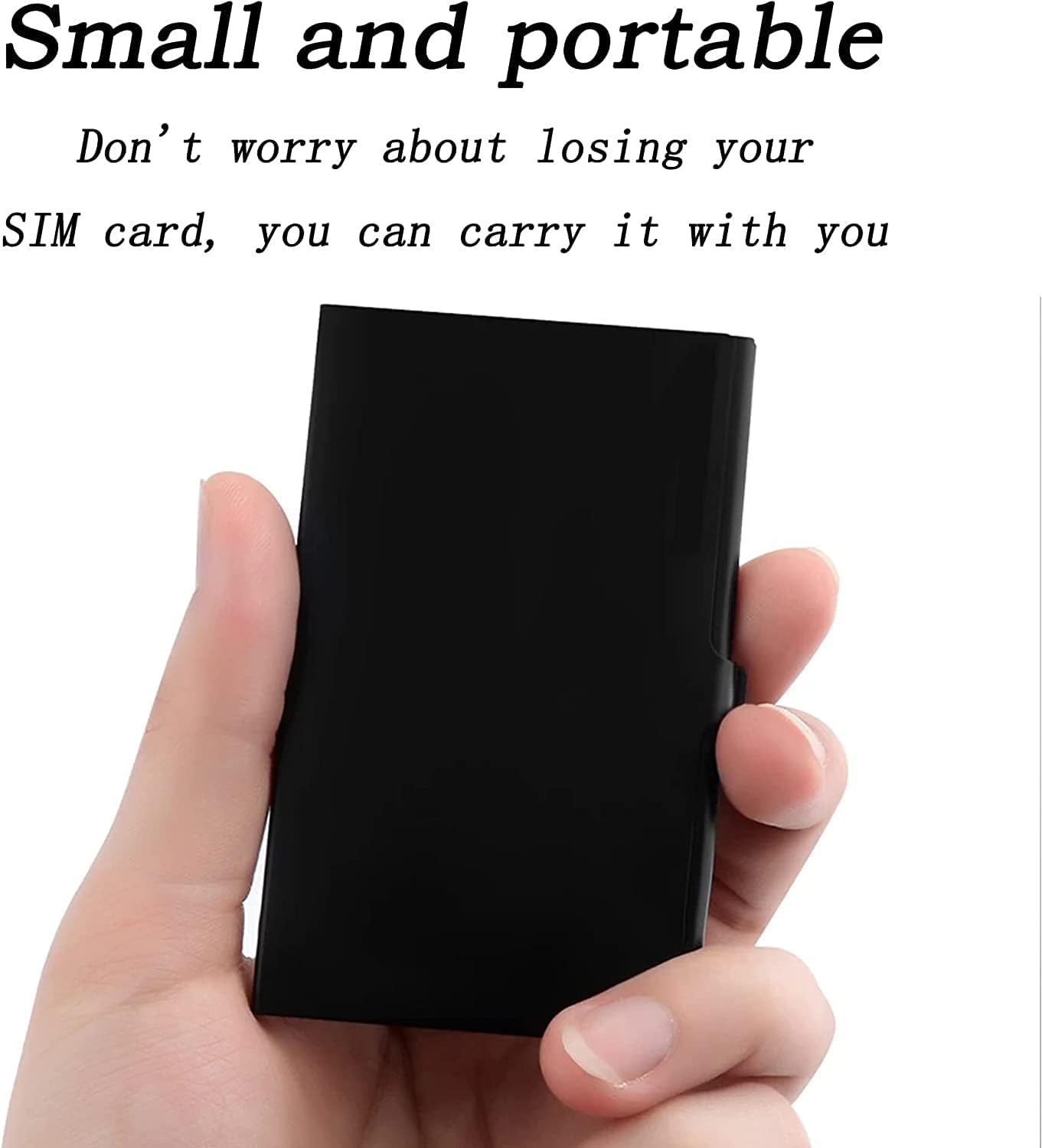 Aluminum SIM Card Case, 12 Slots Ultrathin Nano SIM Card Holder with SIM Card Adapter Kit for Travelers or Holiday Trip (Black)