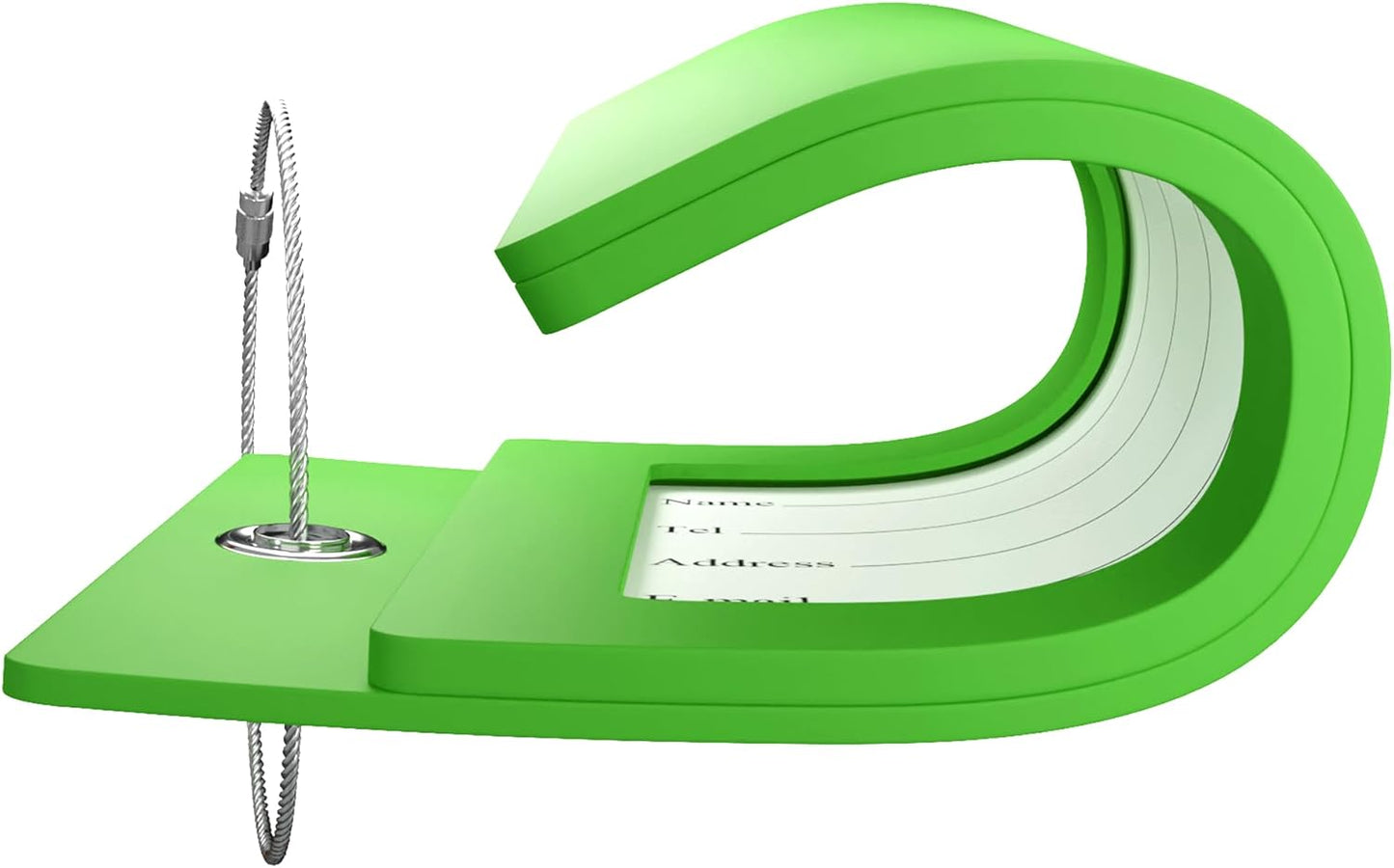 Gostwo 2 Pack Luggage Tags for Suitcases, 26 Initial Letter Travel Luggage Baggage Identification Labels ID Tag Fully Bendable Tags with Stainless Steel Loop (Green) (Letter S)