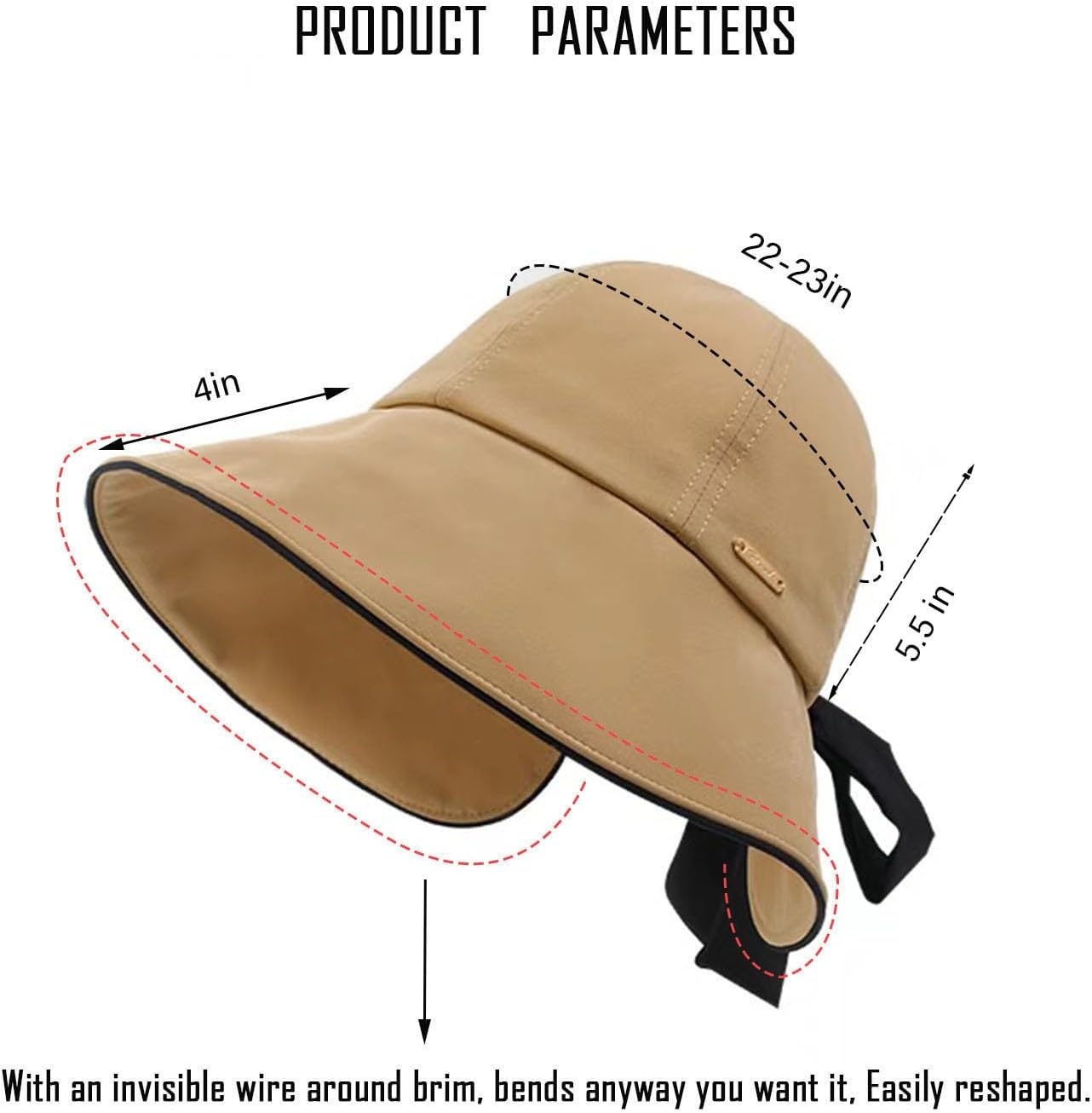 Wide Brim Hats for Woman Foldable Hats Sun Hats for Women uv Protection Bowknot Bucket hat Adjustable hat with Ponytail Hole