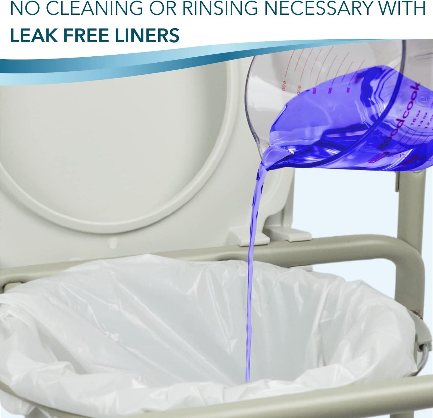 Disposable Bedside Commode Liners for Adult Portable Toilet Chair Seat Bucket and Bedpan | Value Pack of 48 Waste Bags | Universal Fit Liners for Home Medical Care
