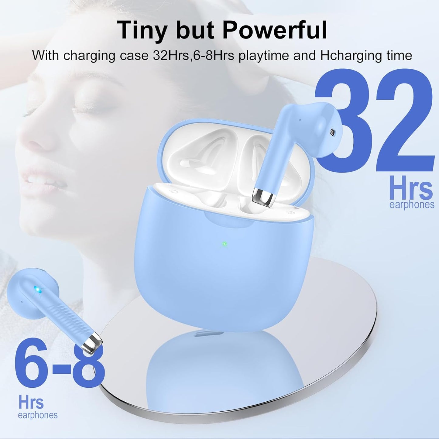 AI Translation Earbuds Real Time with Audio and Video Calls, 3-in-1 Language Translator Earbuds,164 Languages, 7 Translation Modes, 32H Buletooth 5.3 Headphones with Translating Device Blue