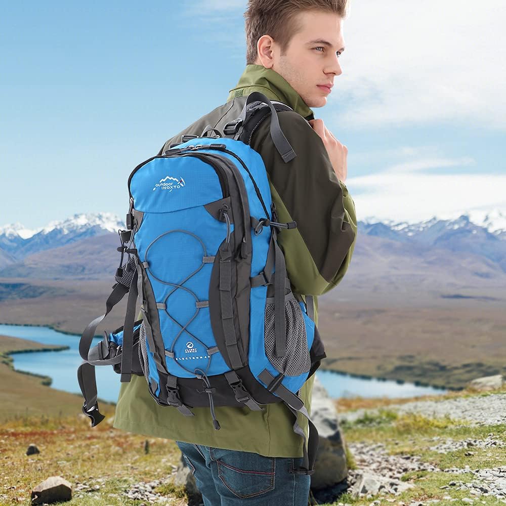 INOXTO lightweight Hiking Backpack 35L/40L Hiking Daypack with Waterproof Rain Cover for Travel Camping Outdoor Men and Women