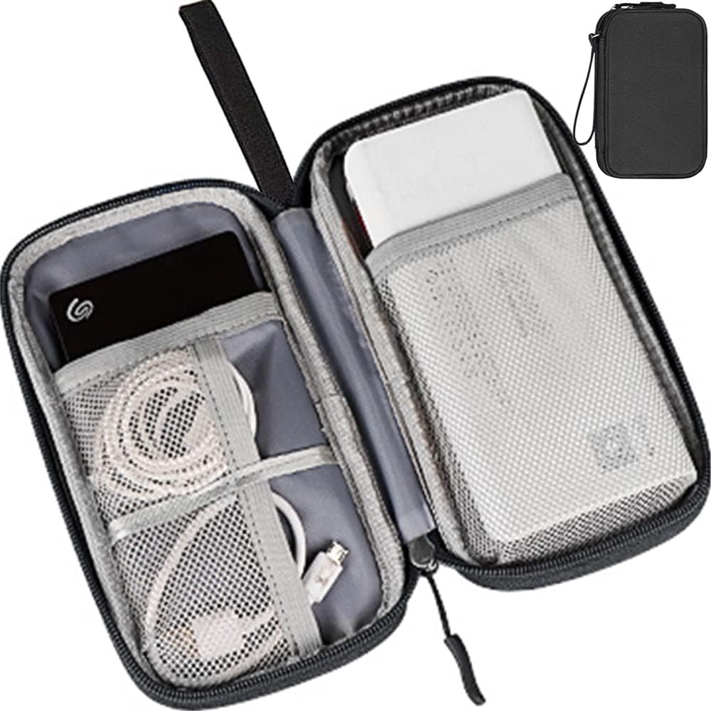 Electronics Accessories Bag / Electronic Organizer Case, Durable Small Electronics Accessories Storage Bag for Various USB, Cables, Hard Drive, Phone, Cords and Power Travel Gadget Carry Bag, Black