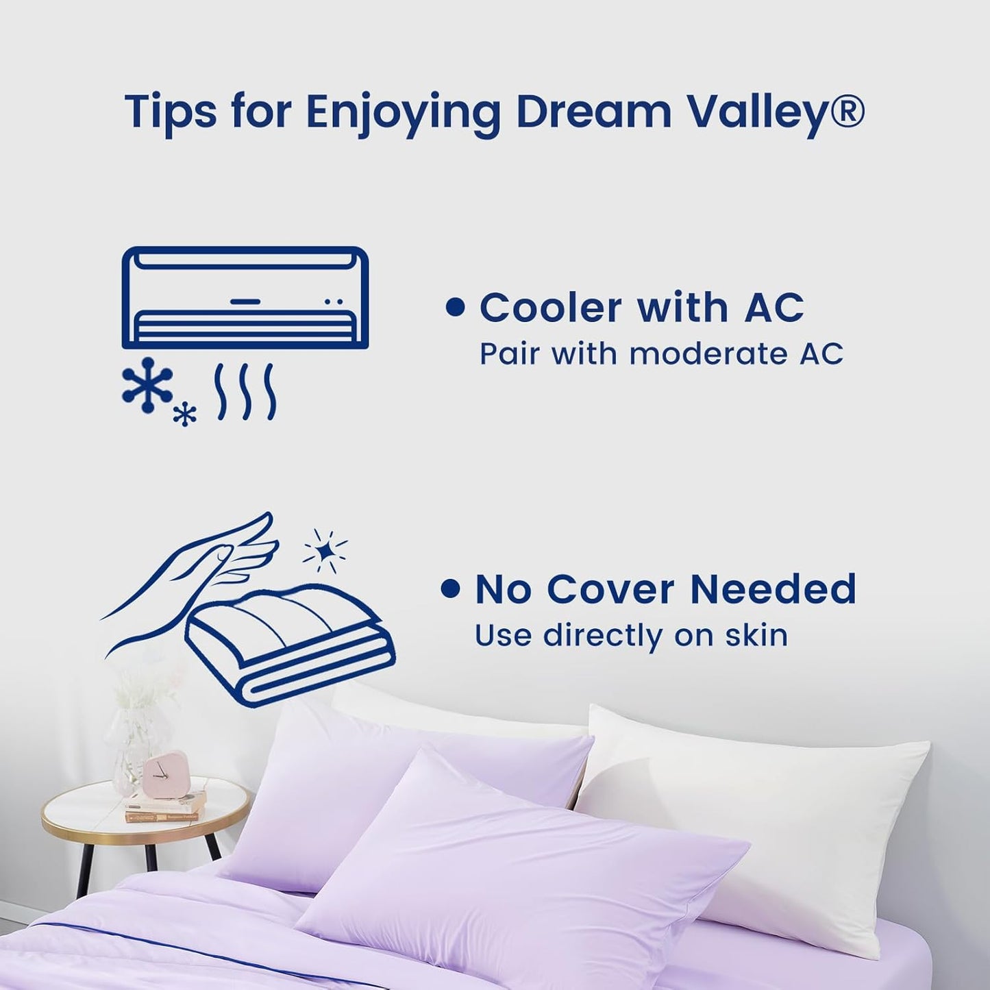 Dream Valley® Outlast® Deepsleep Cooling Comforter, Twin Size, NASA-Grade Space Technology Cooling Blanket for Hot Sleepers Night Sweats, Q-Max > 0.45 Aerocool™ Breathable, Lavender Fog, 68"x90"