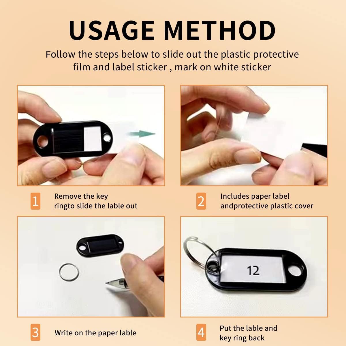 Portable Zippered Key Organizer, Fireproof Key Case with 8 Key Hooks and Tags,Waterproof Key Binder,Portable Key Storage for Estate Sales Hotel Executives and Car Service