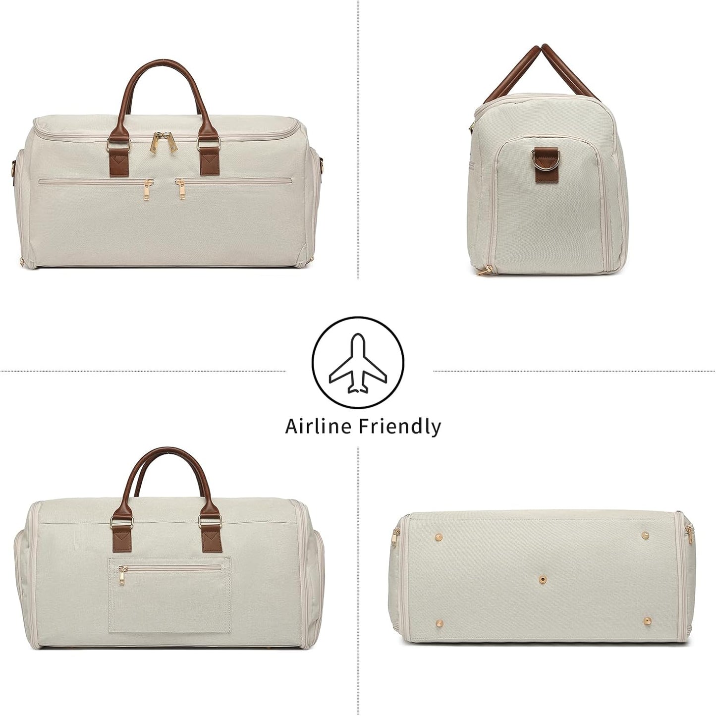 Carry On Garment Bag for Travel, Convertible Travel Garment Bag for Men Women, 2 in 1 Hanging Suitcase Suit Business Travel Bag