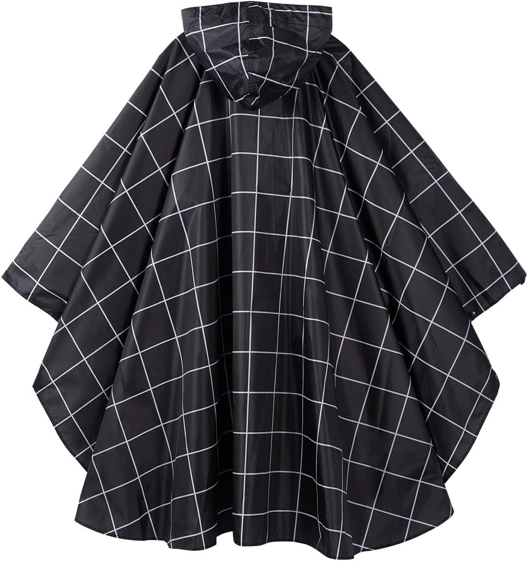 Rain Poncho Jacket Coat Hooded Zipper Style for Women/Men/Adult with Pocket