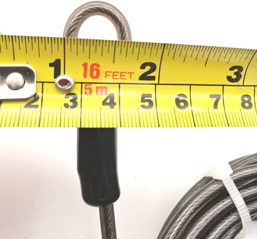 4mm Thick(5/32') 7FT Security Braided Coated Steel Cable Lock with Double Loop