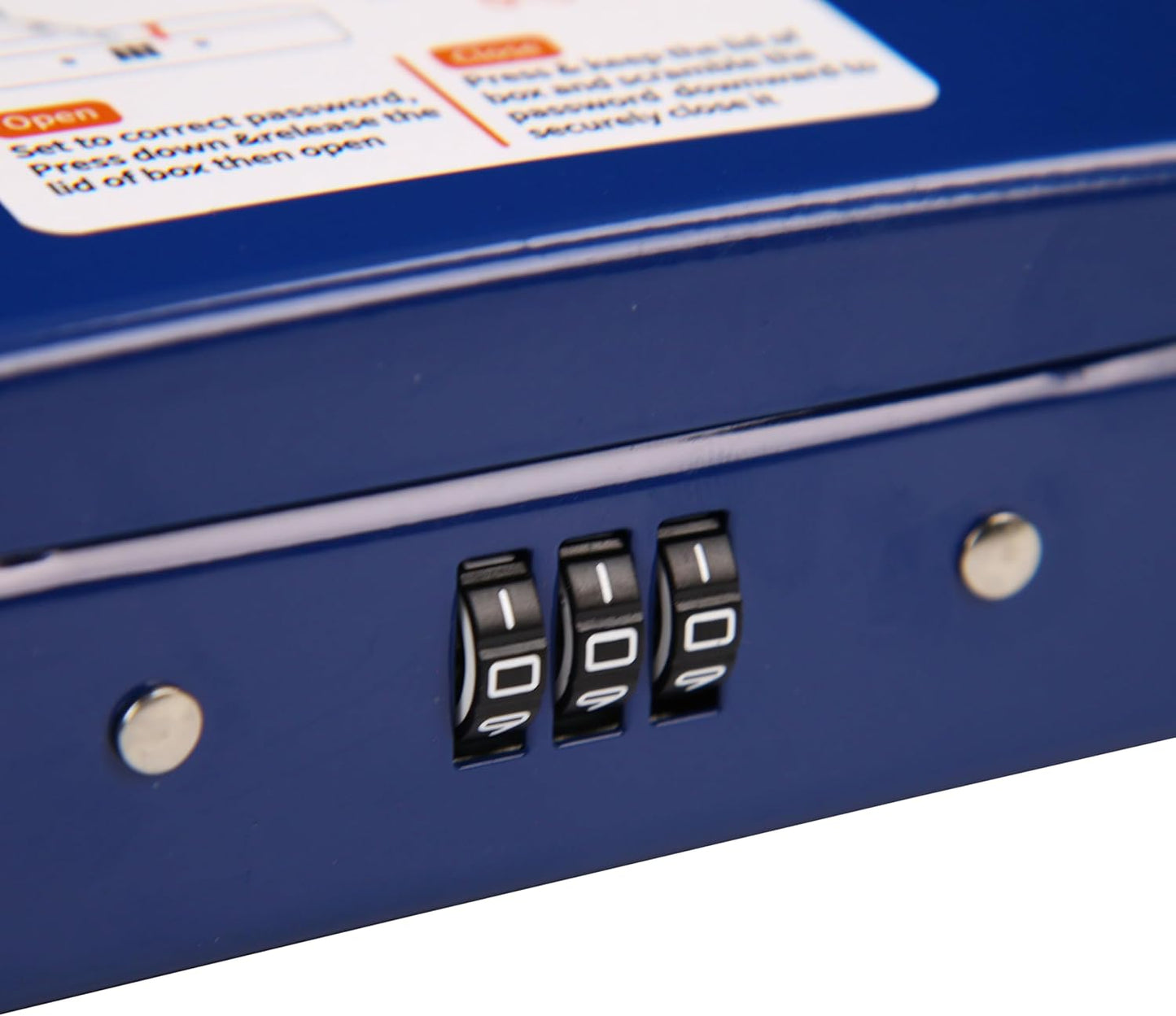 SEPOX® 4Pcs Water/Fire-Resistant Portable Security Case Lock Box Steel, Personal Travel Storage Cabinet for Small Item,3 Ft Cable and Ressetable Combination Lock for Dorm, Car, Sports, Office(Blue)