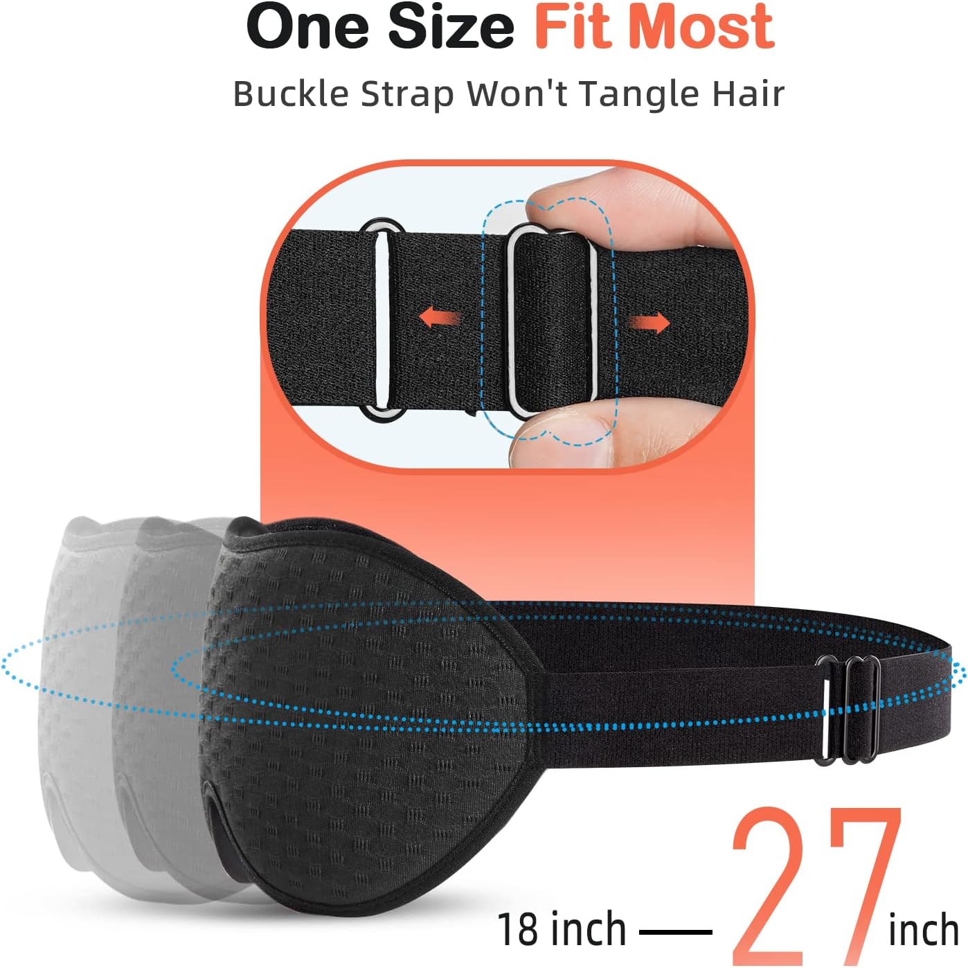 INNELO 3D Contoured Sleep Mask for Side Sleepers - 100% Light Blocking Sleeping Mask for Men & Women, Soft and No Pressure on Eyes - Airplane Blindfold, Night Eye Cover for Travel, Nap, Yoga, Black