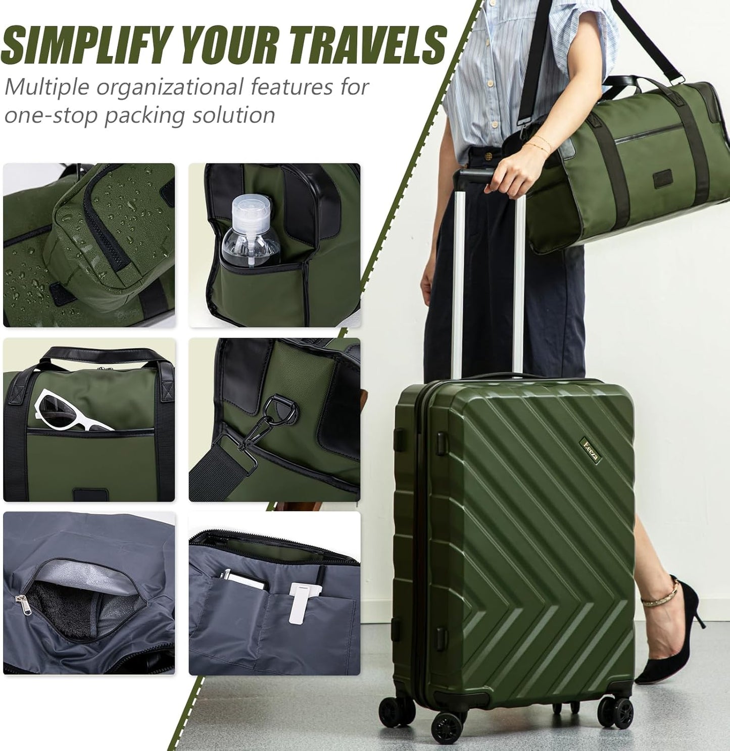 Luggage Sets 3 Piece,Suitcases with Wheels,Carry On Luggage Set 22x14x9 Airline Approved,Hardshell Luggage Sets With TSA Lock,20 Inch Carry On Suitcase
