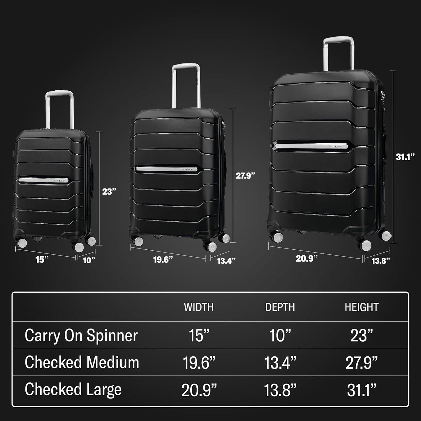 Samsonite Freeform Hardside Expandable with Double Spinner Wheels, Lilac, Checked-Medium 24-Inch