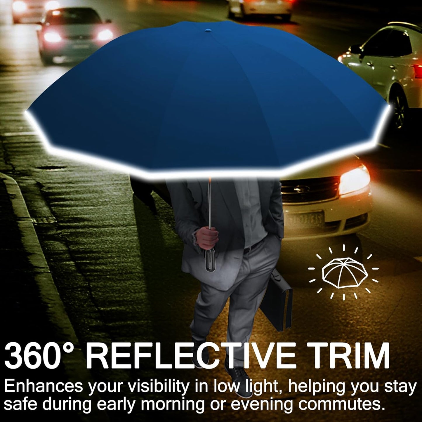 Auto Open Close Umbrella - Ultra Light Compact Travel & Backpack Size for Women and Men, UPF 50+ Eco-Friendly Sun Protection & Windproof Rain Umbrella with UV Defense