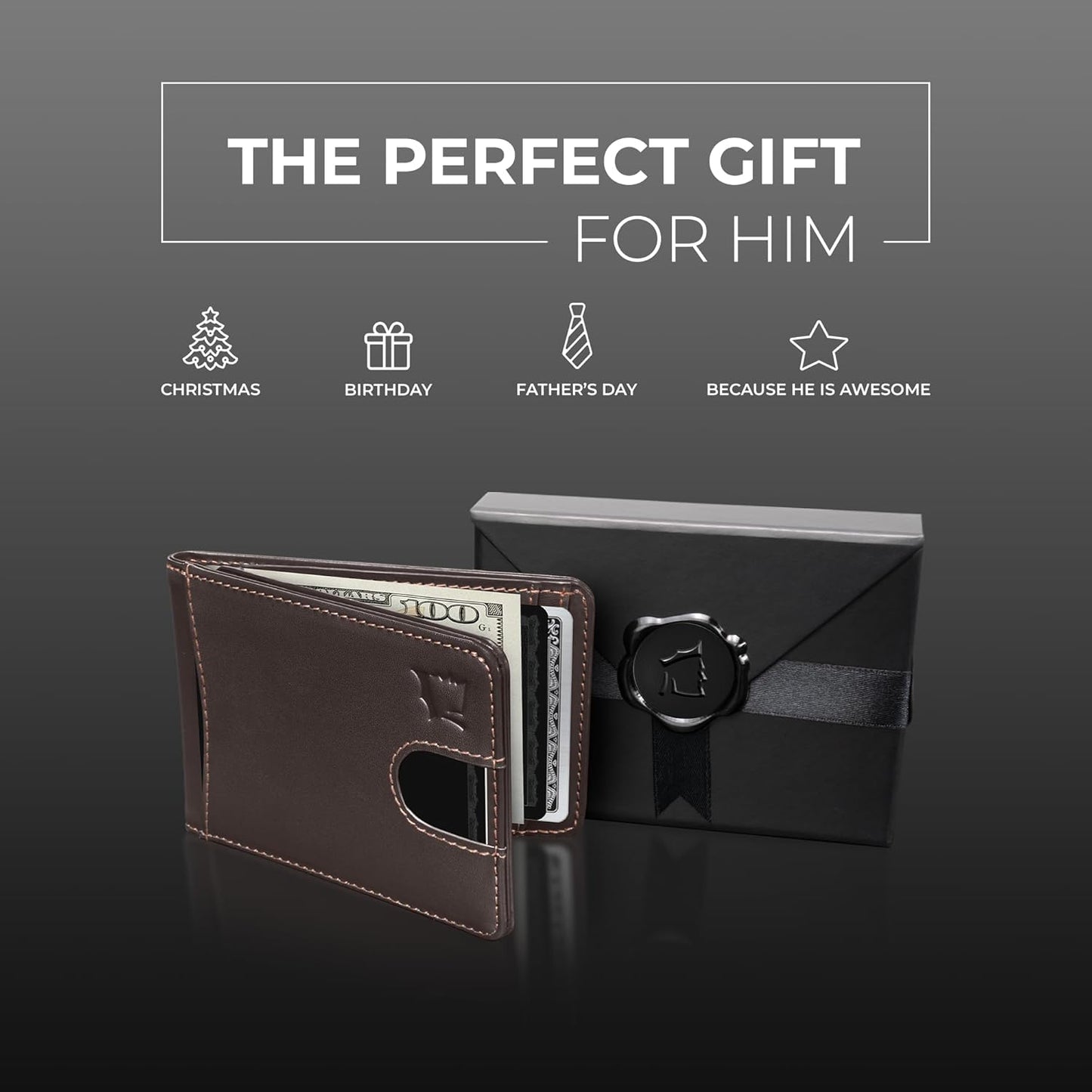 Kingly Cash Pocket Slim Wallet for Men - RFID Blocking Leather Card Holder - Minimalist Men’s Wallet for Front Pockets - Holds 1-15 Cards & Cash - Durable Italian Leather Wallets