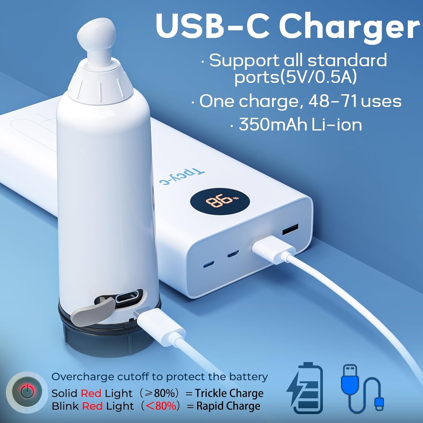 BIGCOW Portable Travel Bidet, Electric Bidet with 3 Spray Modes, IPX7 Waterproof & Rechargeable, Mini Toilet Water Sprayer for Personal Hygiene, Postnatal Care, Perineal & Hemorrhoid