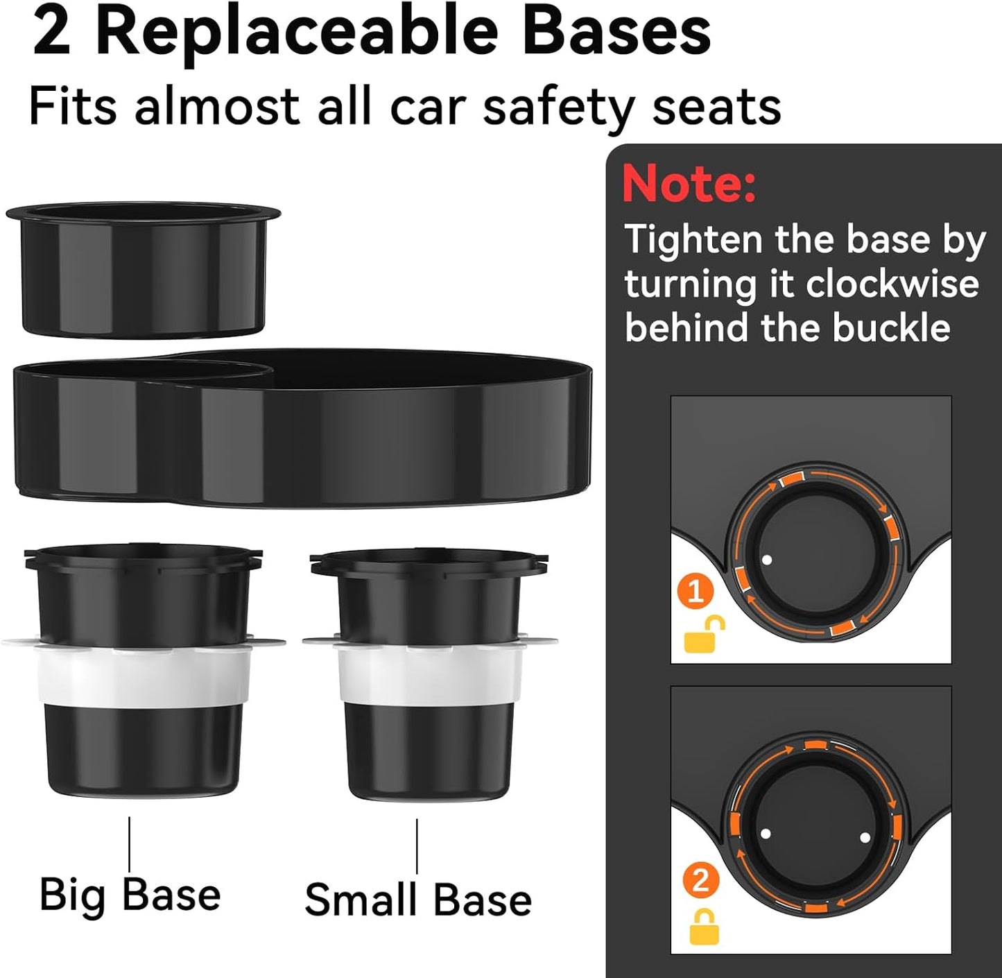 Kids Car Seat Tray, Travel Tray with Cup Holder for Toddler Baby, Kids Car Seat Food Snack Organizer for Road Trip, Stroller snack Organizer Travel Must Haves Toddler Must Haves (Black)