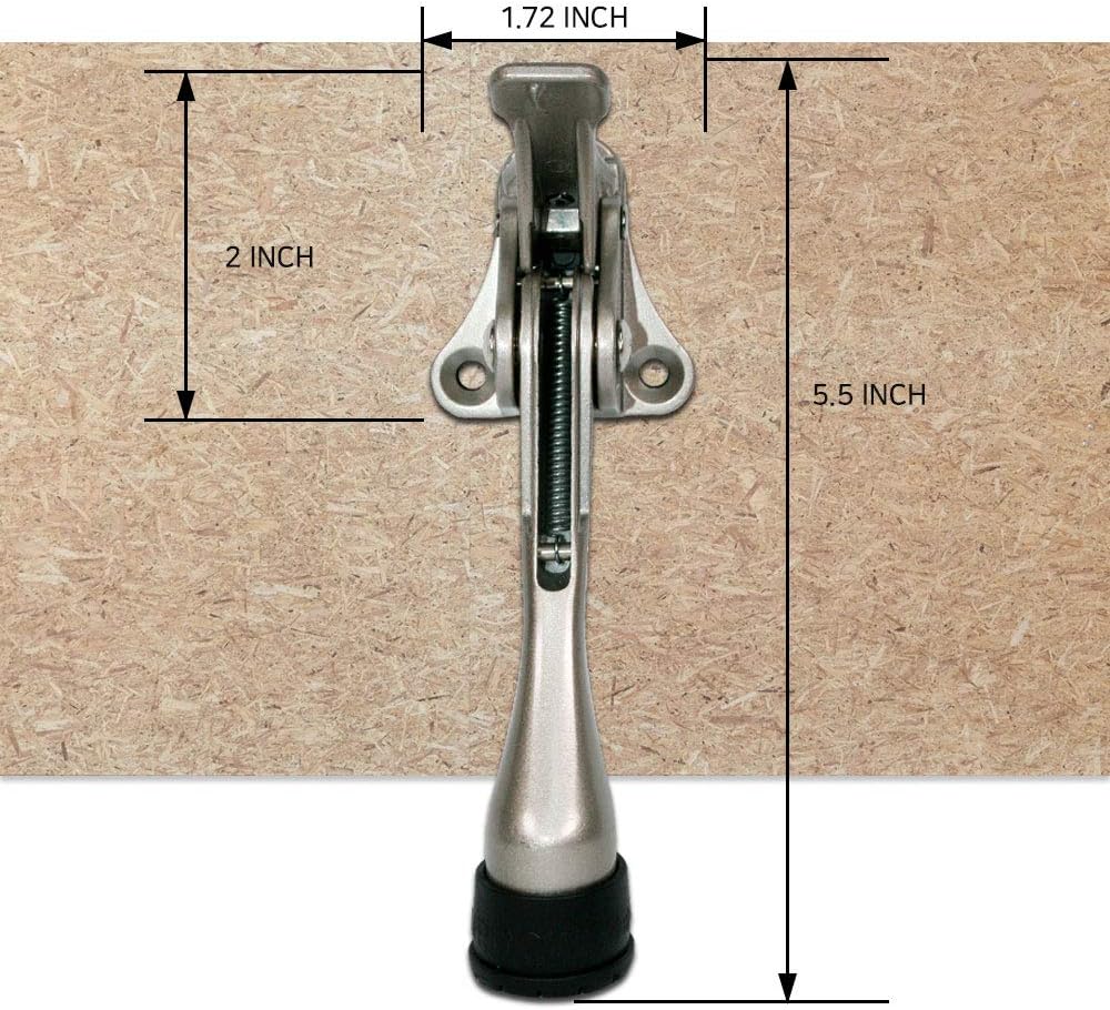 One Touch Kickdown Door Stopper, Door Holder, Heavy Duty Door Stops, Bottom of Door, Height-Adjustable Rubber Tips by HASHI (Antique Bronze 4 inch x 1pack)
