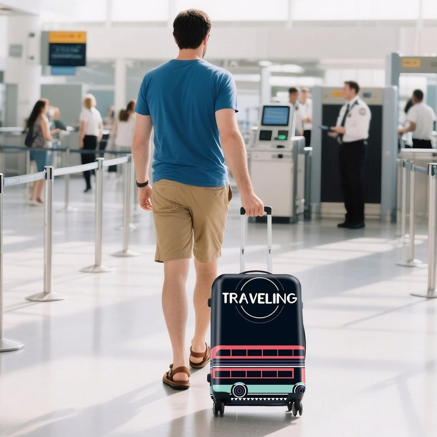 WUJIAONIAO Travel Luggage Cover Baggage Suitcase Cover Protector Skins 18-32 Inch (TRAVELING, L (for 25-28 inch luggage))