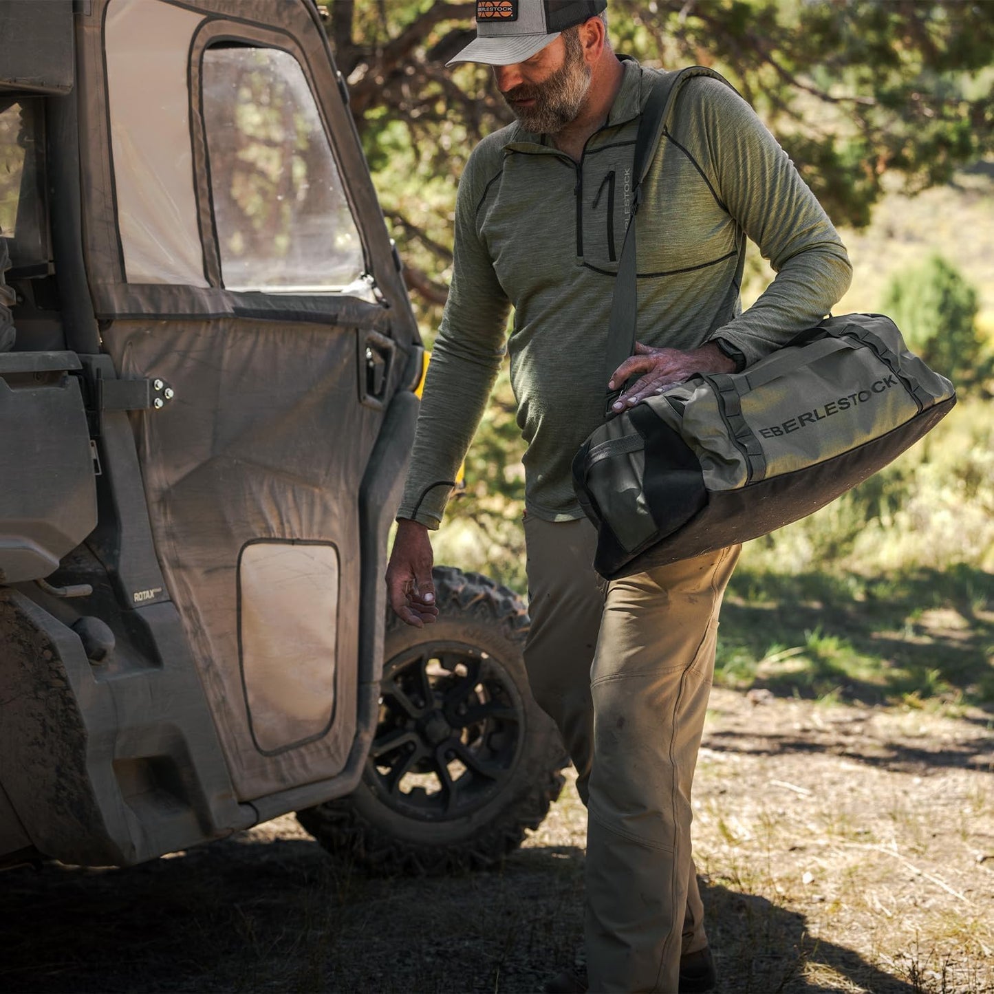 Eberlestock Hyllus Duffel Bag for Men - Durable, Water-Resistant, Small Men's Duffle Bag with Zipper Pockets, Ideal for Travel & Gym, Tactical Gear Bag, Hunting, Fishing, Camping - Military Green, 45L