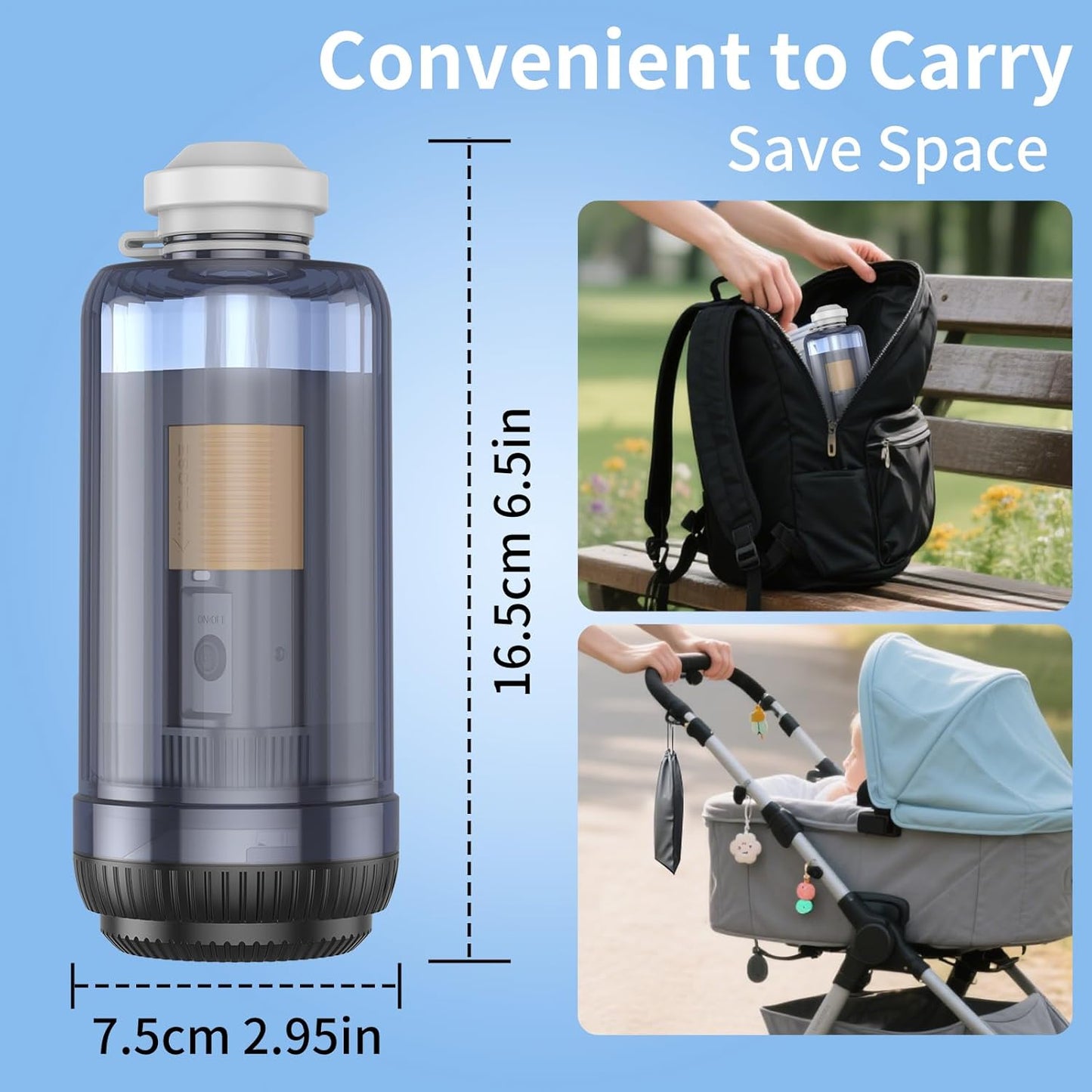 Portable Bidet for Travel, VITCOCO Rechargeable Bidet Sprayer with 400ml Bottle Capacity, Waterproof High Pressure Handheld Bidet for Women/Men, Postpartum Care, Hygiene Cleaning