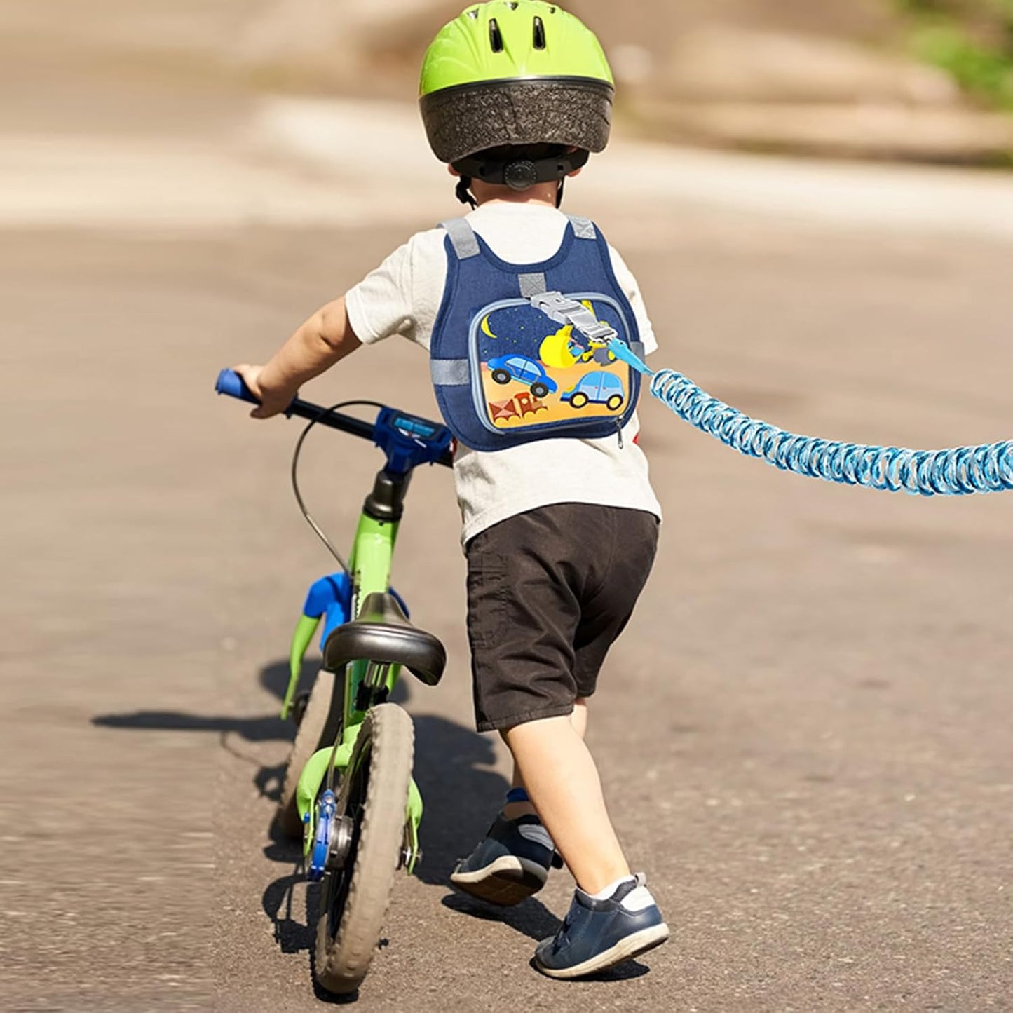 Accmor Toddler Harness Leash + Reflective Anti Lost Wrist Link, Cute Car Kids Harness with Leash, Child Walking Restraint Belt Collapsible Hand Strap Tether Hold Baby Boys Close for Outdoor Travel