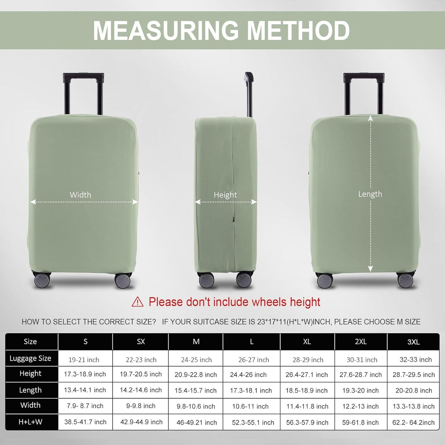 Travel Luggage Cover Suitcase Protector Scratch-Resistant Fit 19-31 Inch Suitcase, Not Included Suitcase (Cyan, 2XL(30-31 inch))