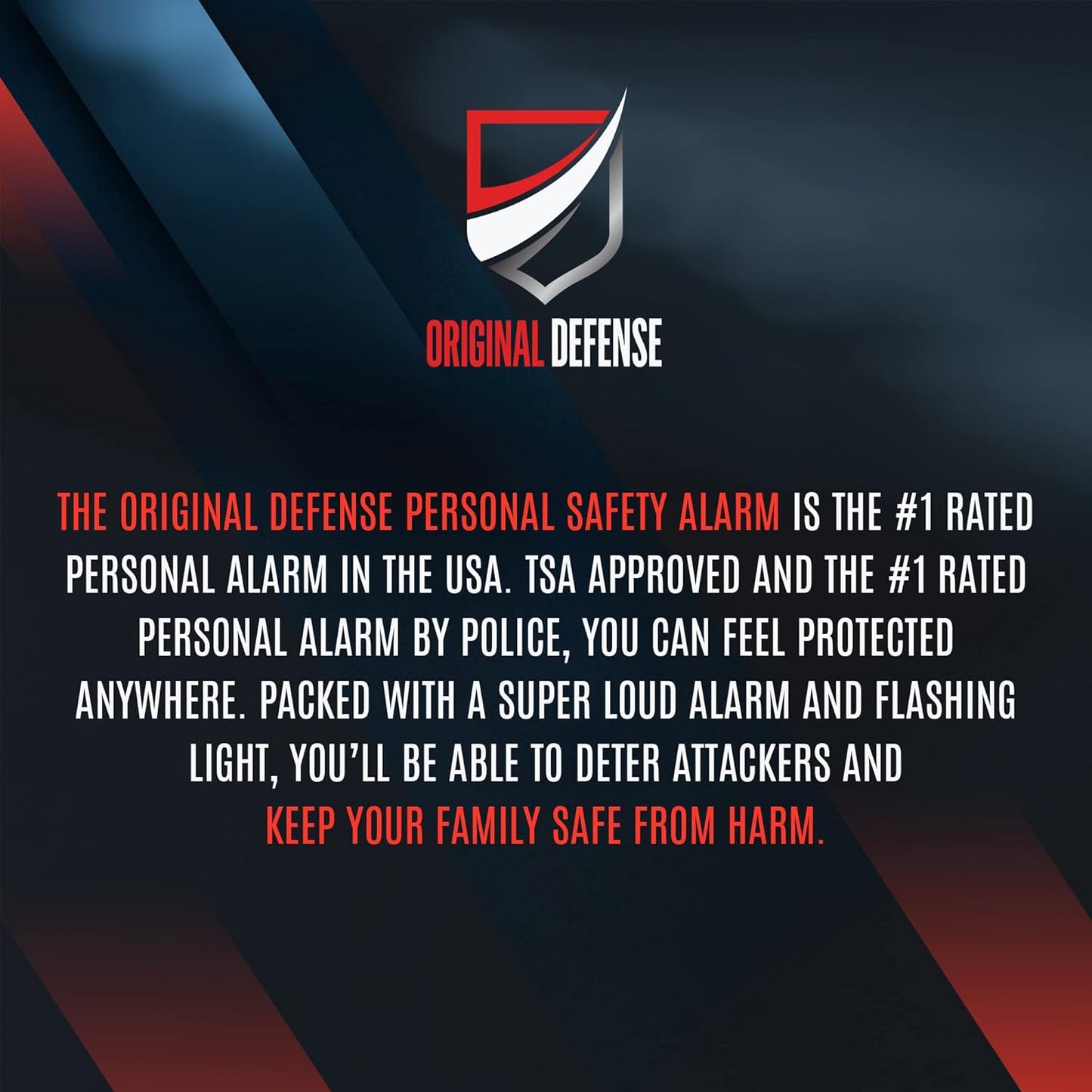 Original Defense® Siren Self-Defense Alarm (Mint) - 130 dB Keychain Alarm with LED Strobe Light for Women, Children, and Elderly - Police Recommended