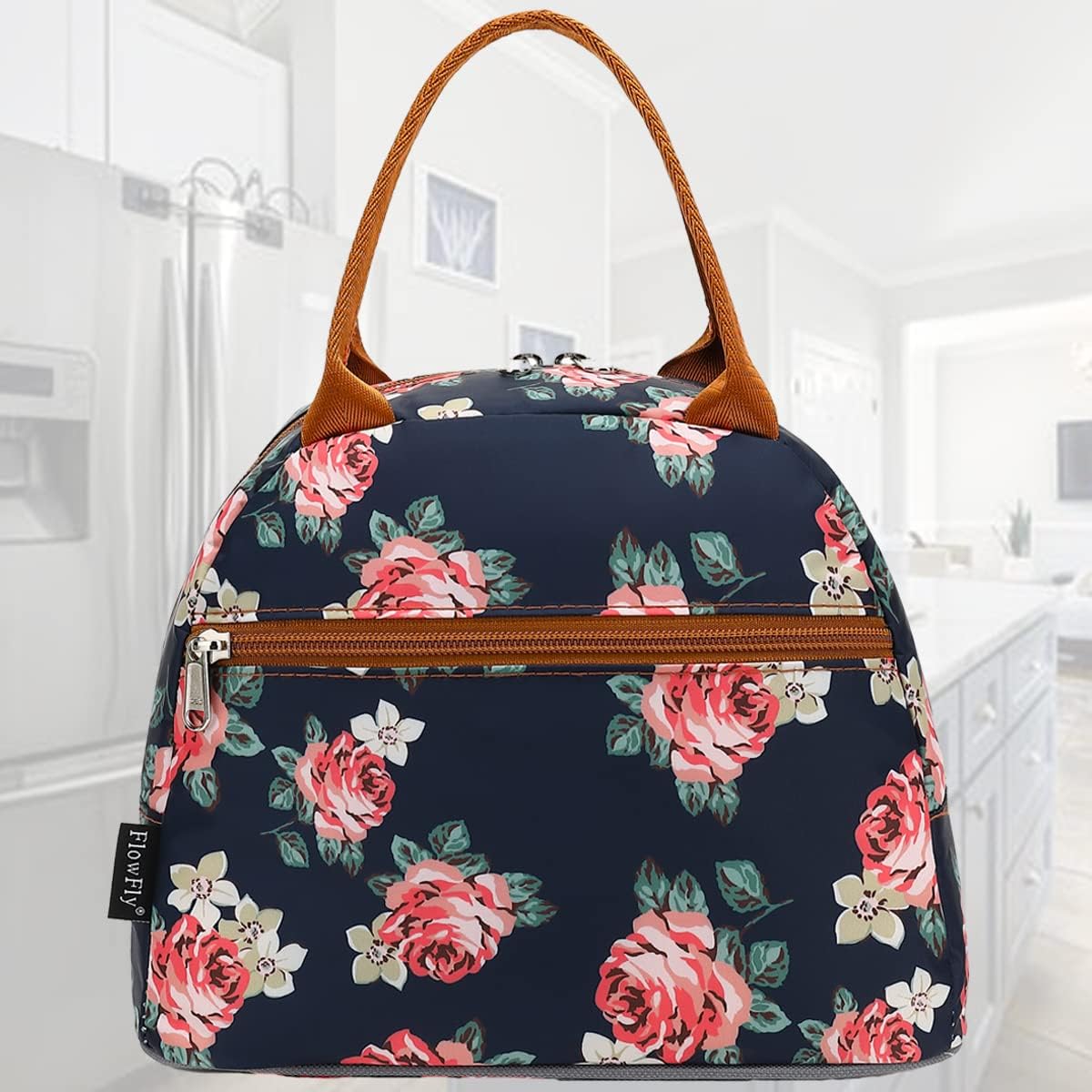 FlowFly Insulated Lunch Cooler Bag - Tote Bag Organizer for Women/Men, Rose