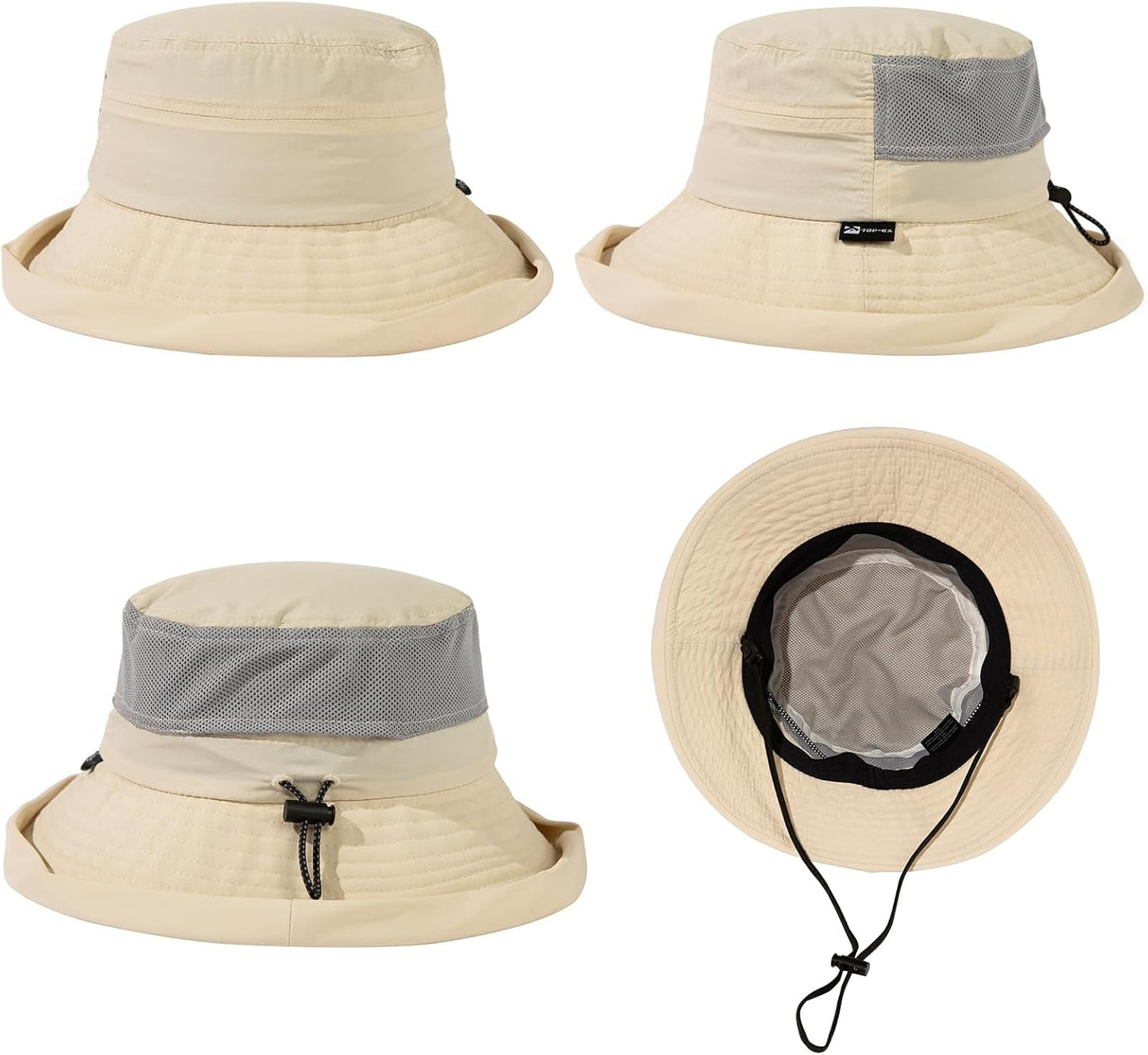TOP-EX XL/XXL Women’s Wide Brim Bucket Sun Hat with Ponytail Hole UPF 50 Summer Packable Sunhat for Travel Beach Outdoor