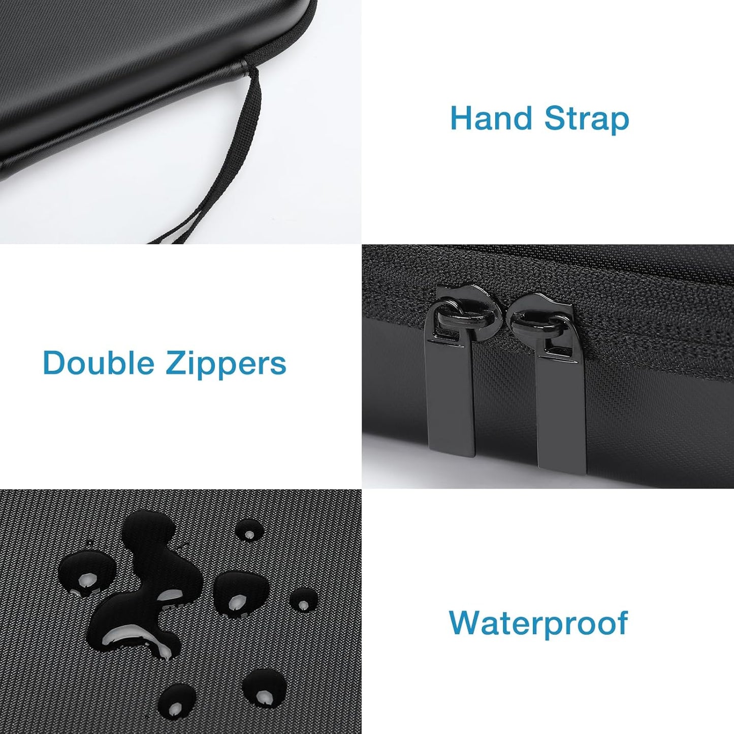 MOSISO Electronic Organizer Travel Case Compatible with MacBook Power Adapter, Compatible with Magic Mouse & Pencil, SD Card, USB Flash Disk with 4 Modular Insert & 2 Cable Tie & Snap Hook, Black
