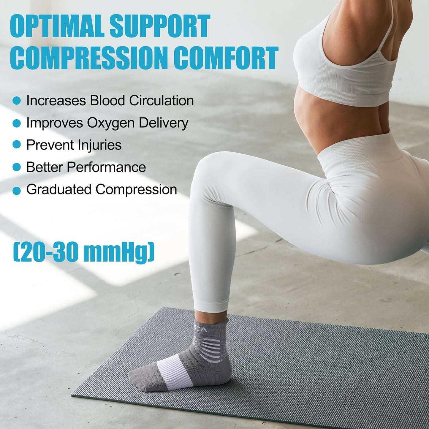 NEENCA Medical Compression Socks for Women & Men Circulationā2 Pairs, Ankle Compression Stockings for Pain Relief, Plantar Fasciitis, Swelling, Running, Nurses, Travel, Pregnancy, Flying. 20-30 mmHg