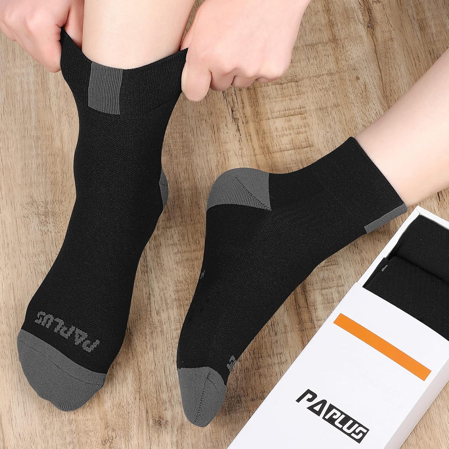 PAPLUS Ankle Compression Socks for Women 6 Pairs, Running Athletic Socks with Arch Support,Plantar Fasciitis Socks