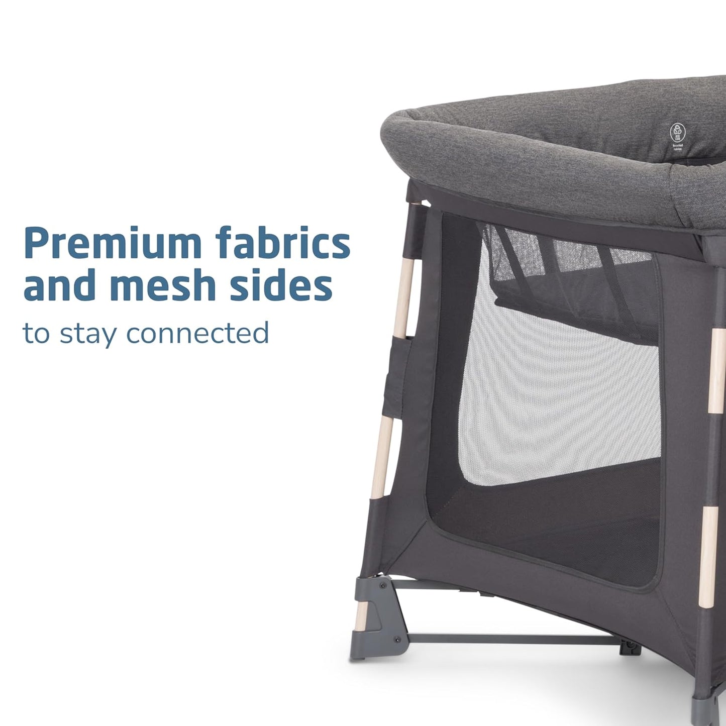 Maxi-Cosi Swift Baby Playard with Mat, Baby Playpen, Play Yard with Bassinet, Portable Playpen for Babies and Toddlers, Classic Graphite