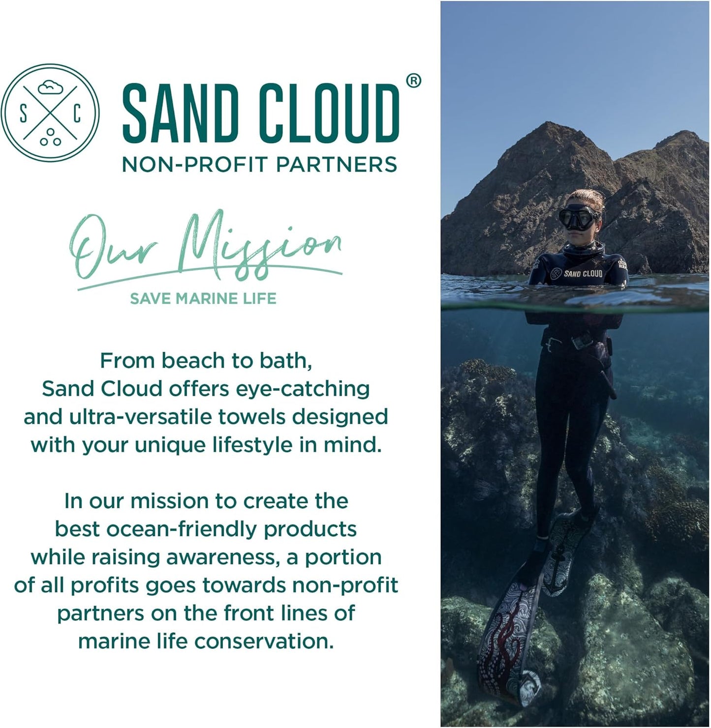Sand Cloud Oversized Turkish Beach Towel (SoCal Dolphin) - 100% Certified Cotton Turkish Bath Towels - Sand Free & Quick Dry Large Beach Towel for Pool, Yoga, Picnic & Travel - As Seen on Shark Tank