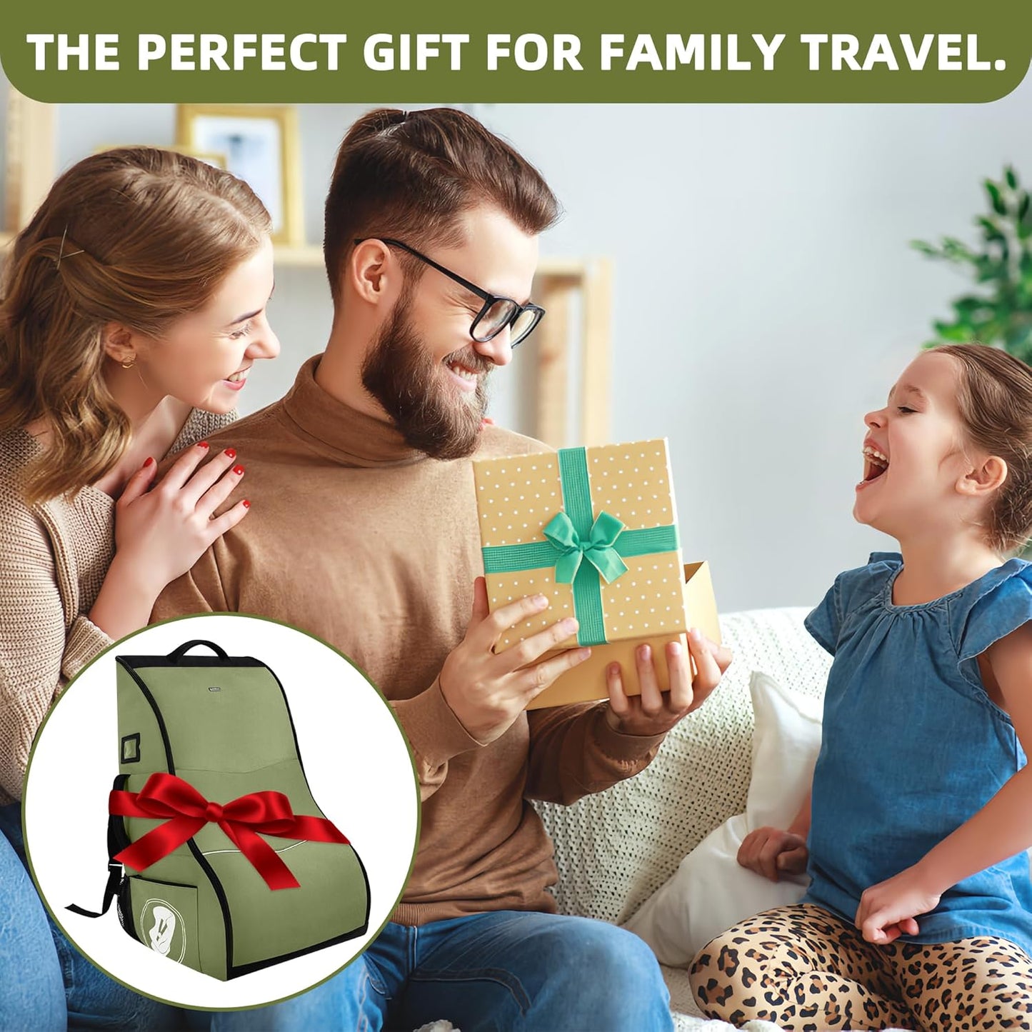 Padded Car Seat Travel Bag for Airplane ā Waterproof Heavy Duty Carseat Backpack for Airport ā Fits Infant, Convertible & Booster Seats ā Airline Approved Travel Car Seat Cover