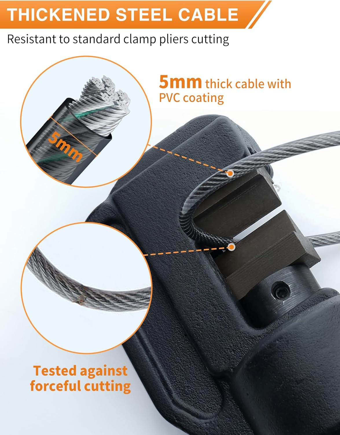 4-Digit Combination Cable Luggage Lock with 3 Interchangeable Steel Cables (9"/24"/47") â for Bike, Backpack, Gym, Cabinet, Gate (Black, 2 Pack)