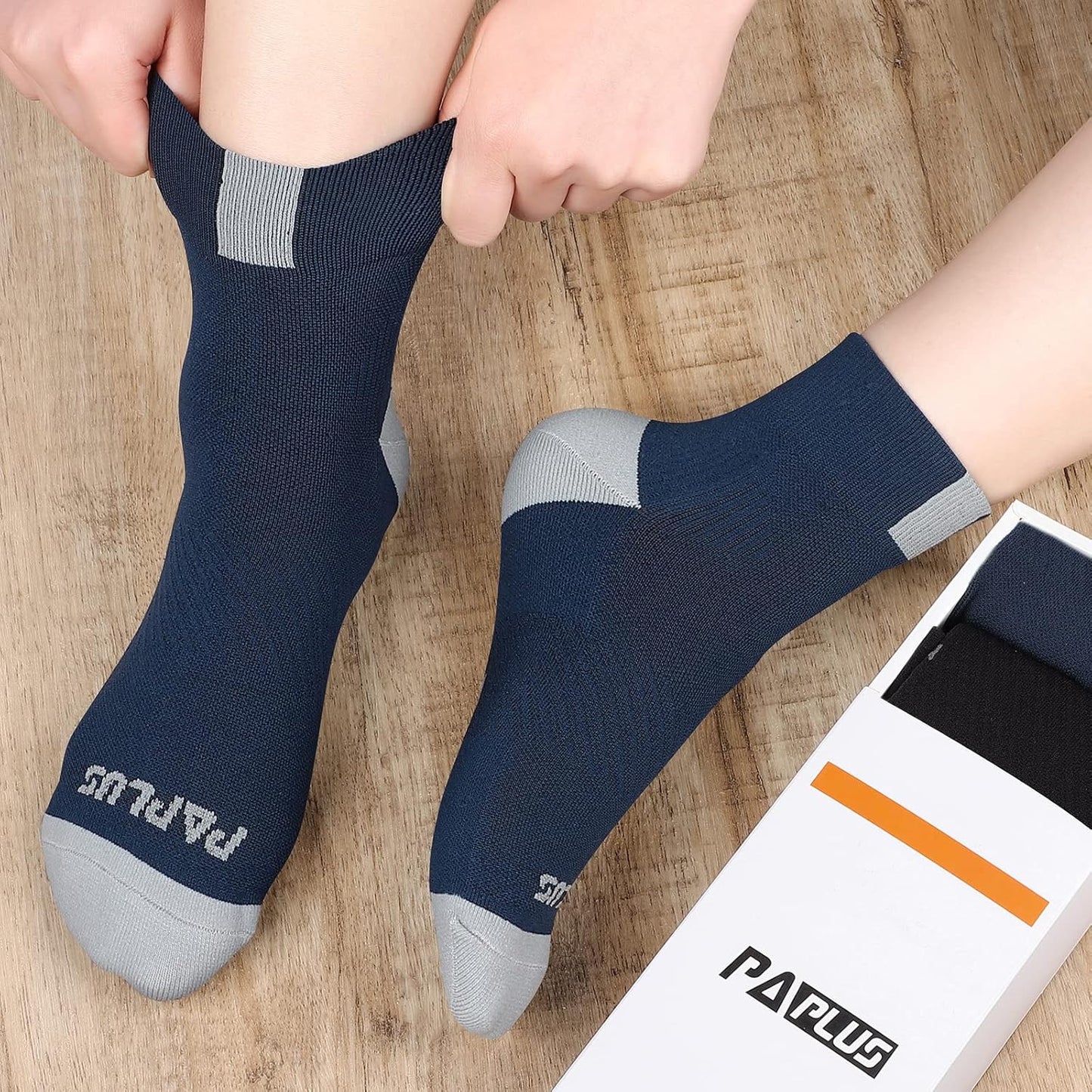 PAPLUS Ankle Compression Socks for Women 6 Pairs, Running Athletic Socks with Arch Support,Plantar Fasciitis Socks