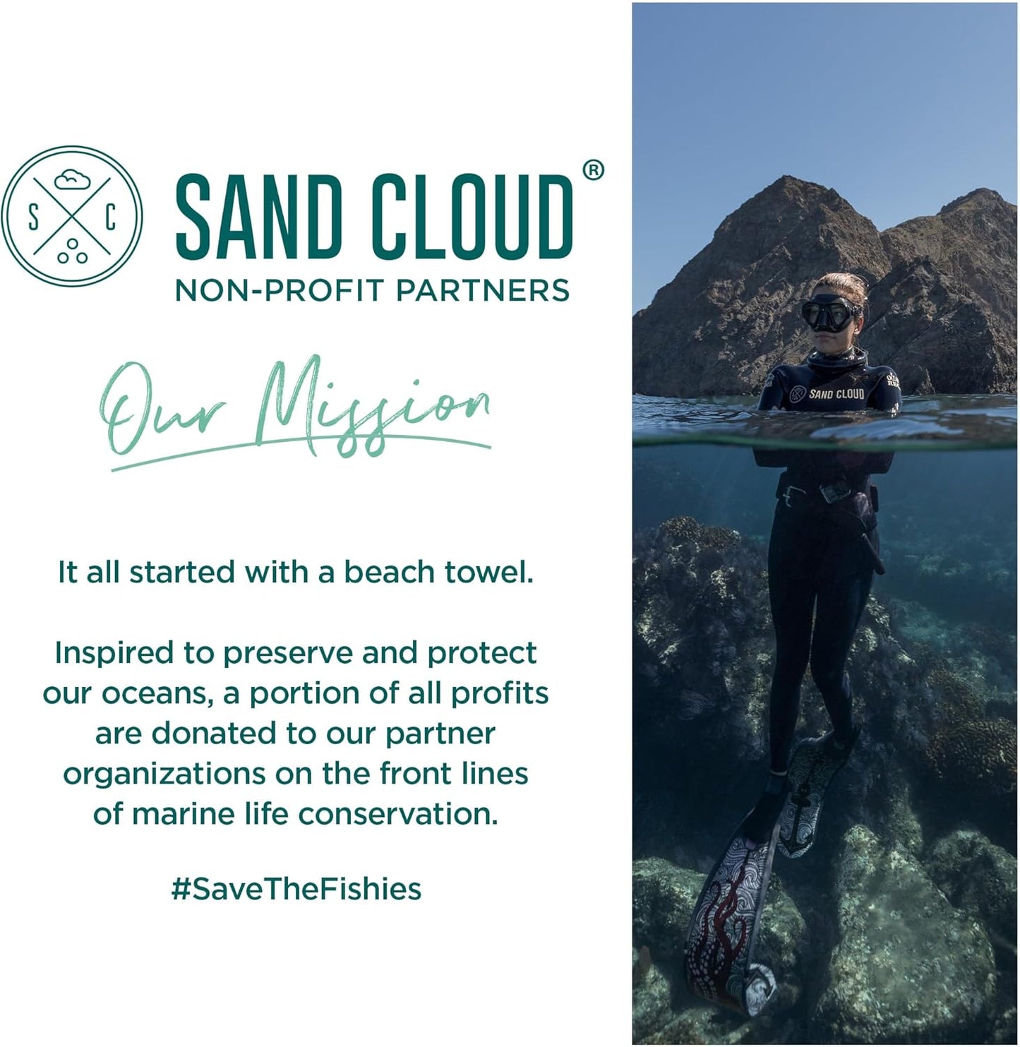 Sand Cloud Turkish Beach Towel - Sand Free - 100% Organic Turkish Cotton Yarn - Quick Dry Towel for Beach, Picnic, Blanket or Bath - As Seen on Shark Tank - Marine Life (Bubbles Turtle)