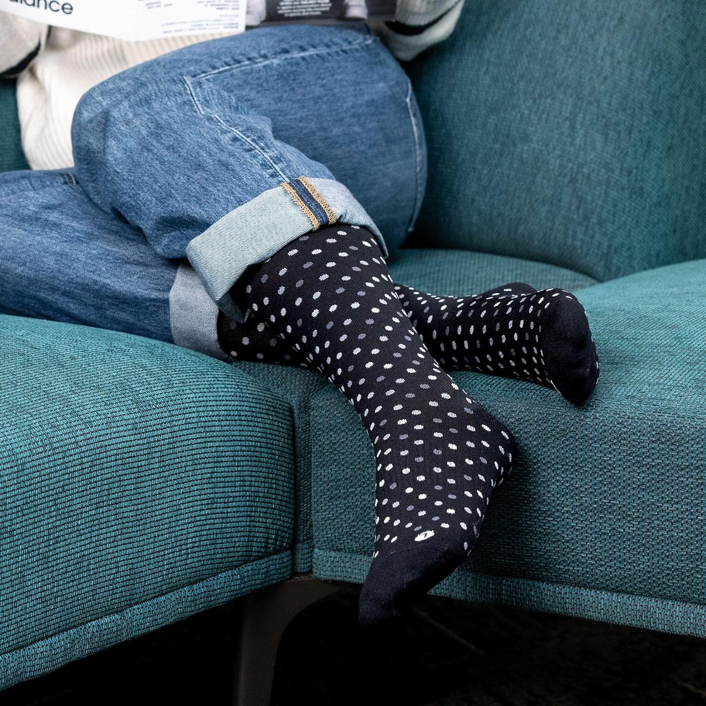 Medical Grade Compression Socks for Men & Women 15-20 mmHg by OrthoSleeve (Black Polka Dot, Medium)