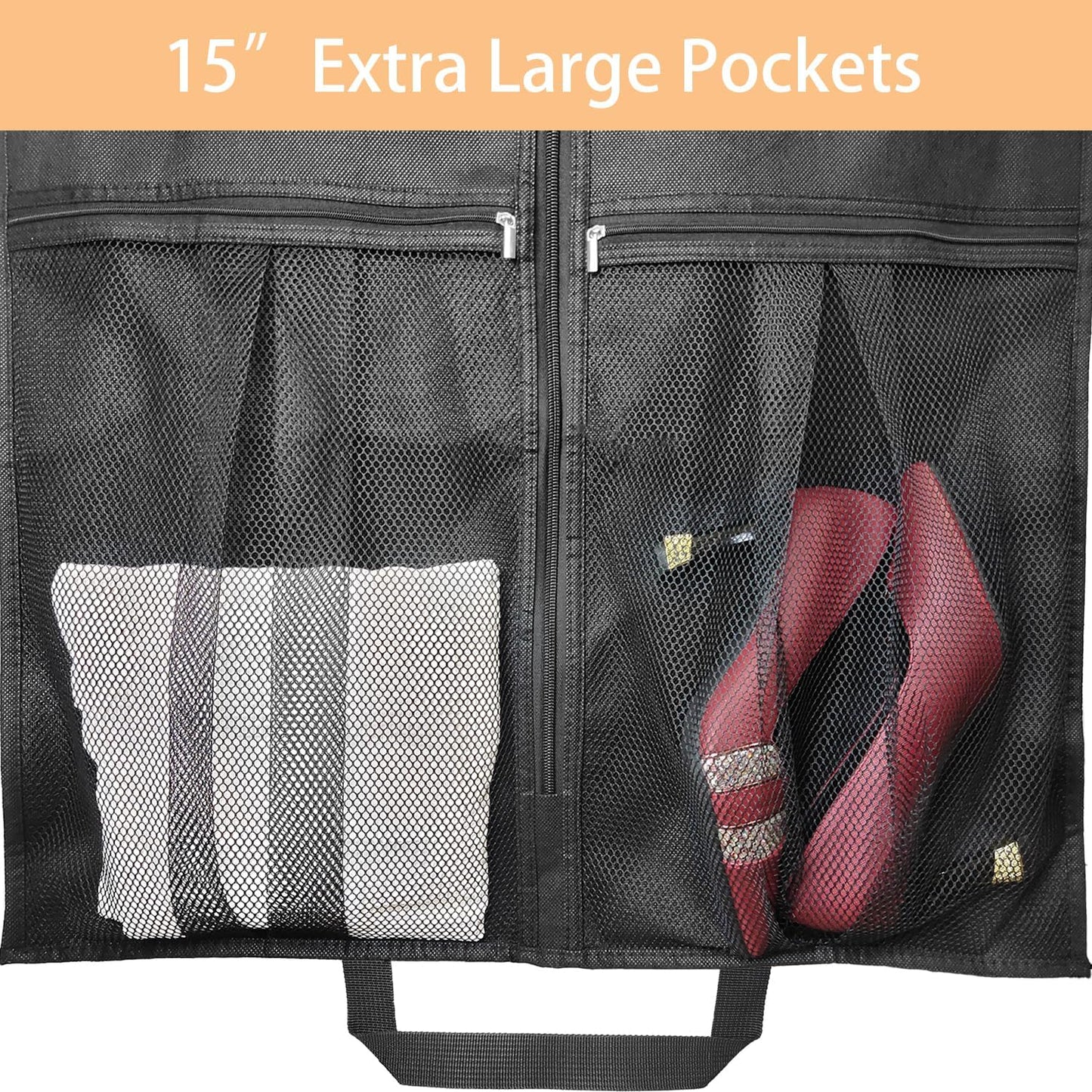 STEPONE Dress Bags for Gowns Long, 65" Dress Garment Bags for Hanging Clothes, Dress Bags for Closet Storage and Traveling, Foldable Dress Cover