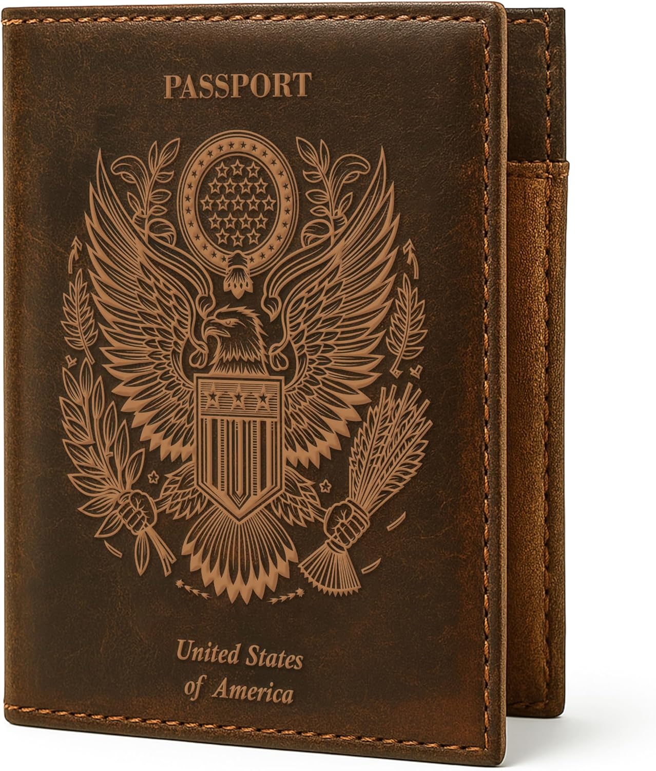 LEATHER VILLAGE Leather Passport Holder Cover – Travel Wallet with Card Slots, Vintage Passport Case for Men & Women – Cute Organizer for Travel Accessories & Documents - Distressed Brown