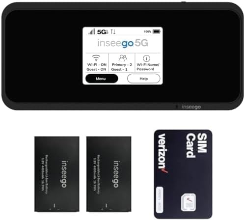 5G Mobile Portable WiFi | Verizon Wireless Jetpack Inseego MiFi M2100 | Free VPN Mobile Hotspot for Travel | Unlocked Globally | Speed Up to 2,7 Gbps | Use 8 hrs | EVDO-LINK Bundle - Verizon Sim Card