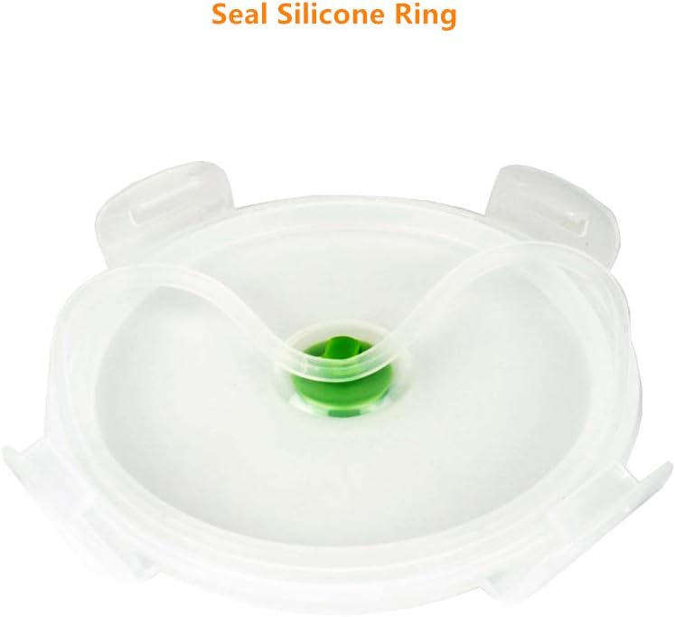 CARTINTS Green Silicone Collapsible Food Storage Containers-Prep/Storage Bowls with Lids - Round Silicone Food Storage Containers - Microwave and Freezer Safe 3Pack