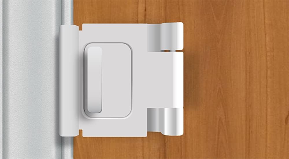 Door Lock for in-Swinging Doors, Home Security Latch Device, Childproof, Easy to Install (White)