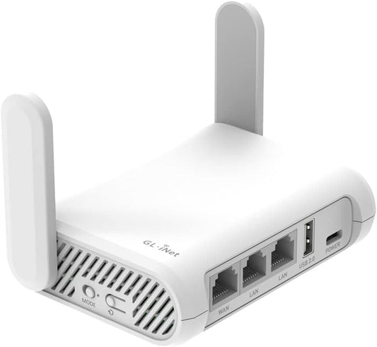 GL.iNet GL-SFT1200 (Opal) Portable WiFi Travel Router, Mini VPN Wireless Router for Fiber Optic Modem, Mobile Internet WiFi Repeater, Dual Band Openwrt Computer Routers, Home/Business/RV/Cruise